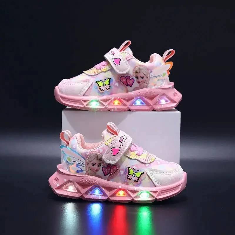 Chaussure led - baskets magiques roses